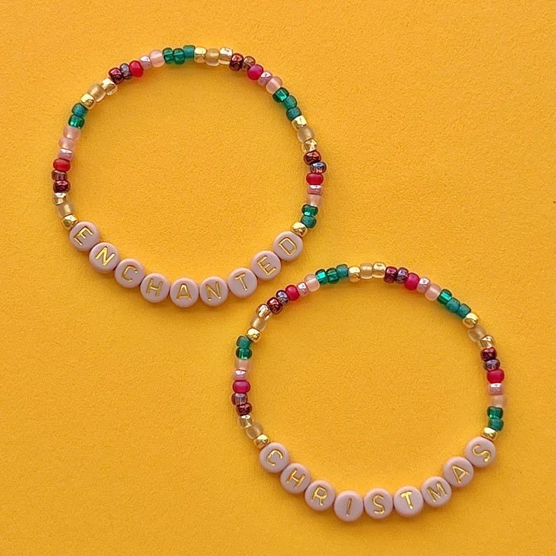 Enchanted Christmas Beaded Bracelets - Etsy | Etsy (US)