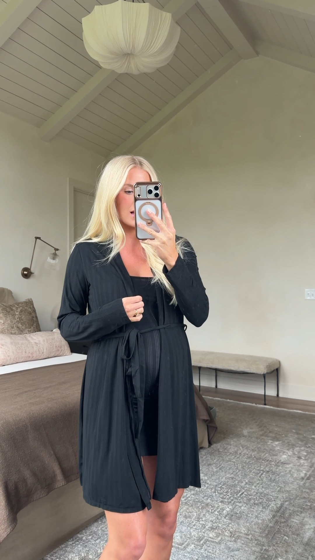 Wearing a medium in slip dress, m/l in robe! #kathleenpost

Spring pajamas, bump friendly, maternity, postpartum, Mother’s Day gift