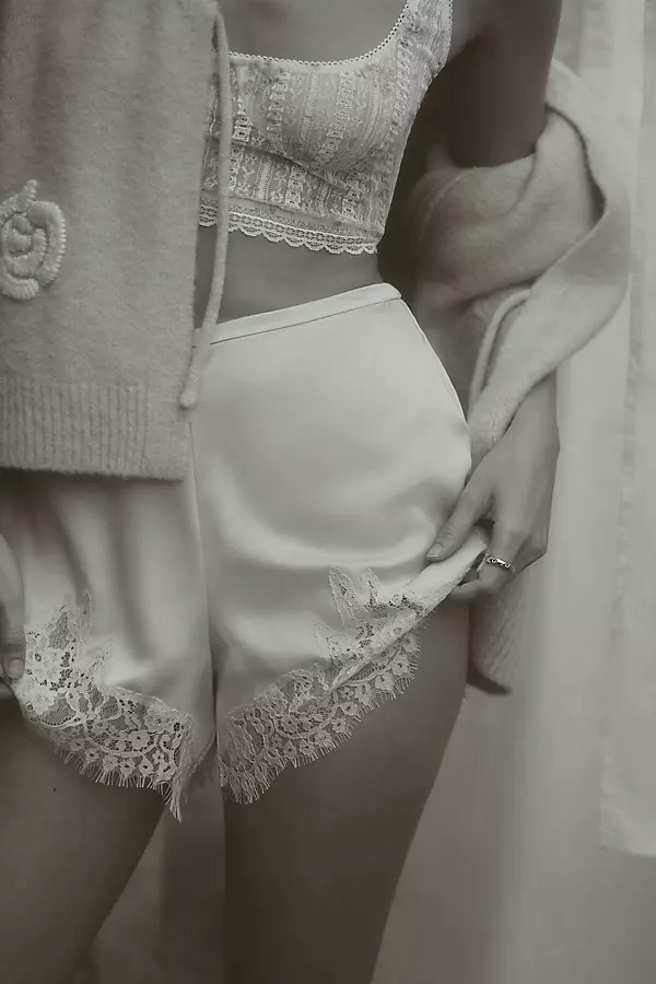 Fern Satin Lace Shorts | Anthropologie (US)