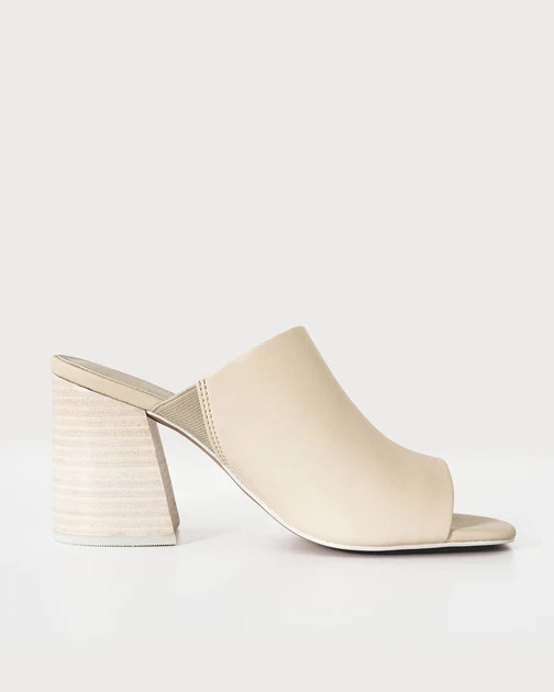 Kathleen Faux Leather Heeled Mule - Bone - SALE | VICI