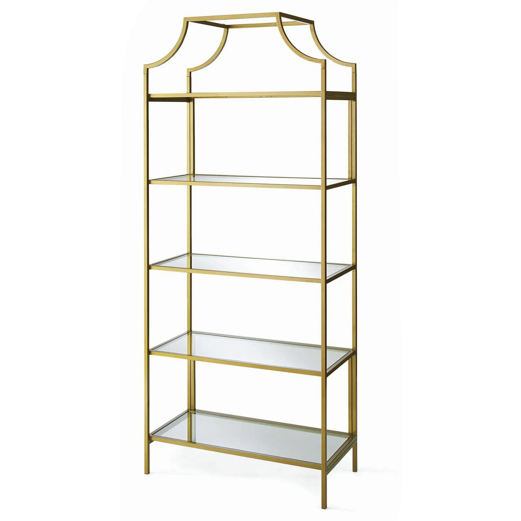 Better Homes & Gardens 71" Nola 5 Shelf Etagere Bookcase, Gold Finish | Walmart (US)