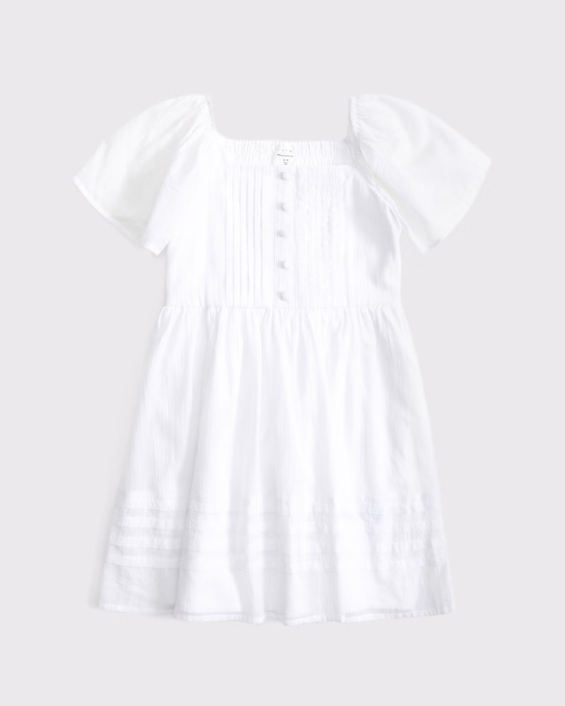 flutter sleeve pleated mini dress | Abercrombie & Fitch (US)