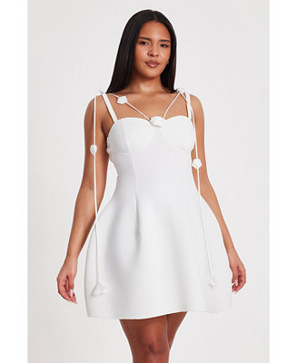 Quiz Women's Mini Scuba Foam Dress With Trailing Floral Trim - Macy's | Macy's