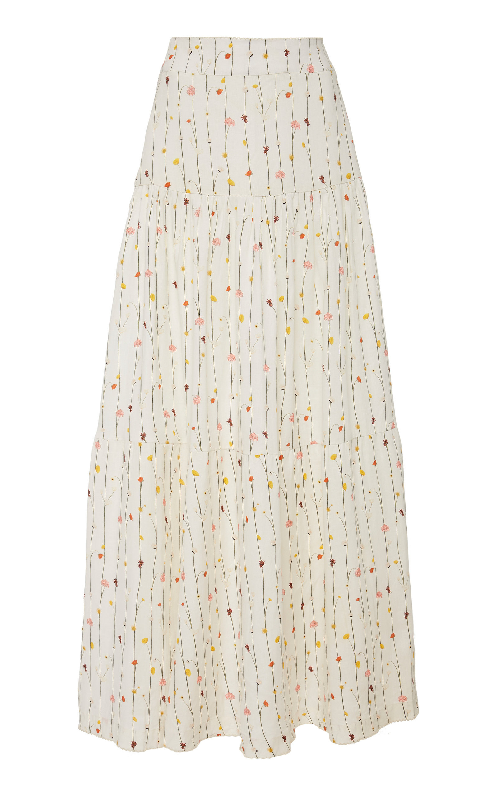 Agua by Agua Bendita Anis Enredadera Linen Maxi Skirt | Moda Operandi Global
