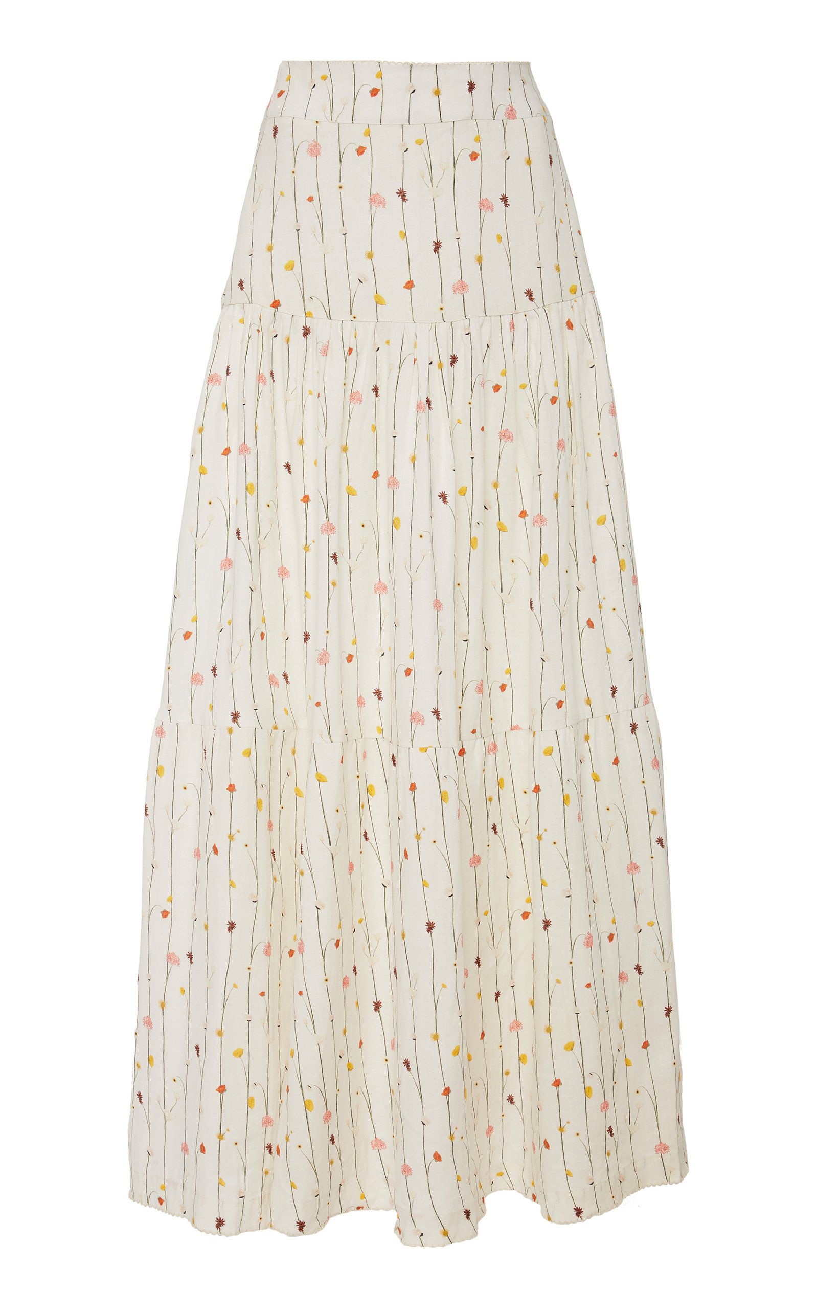 Agua by Agua Bendita Anis Enredadera Linen Maxi Skirt | Moda Operandi Global