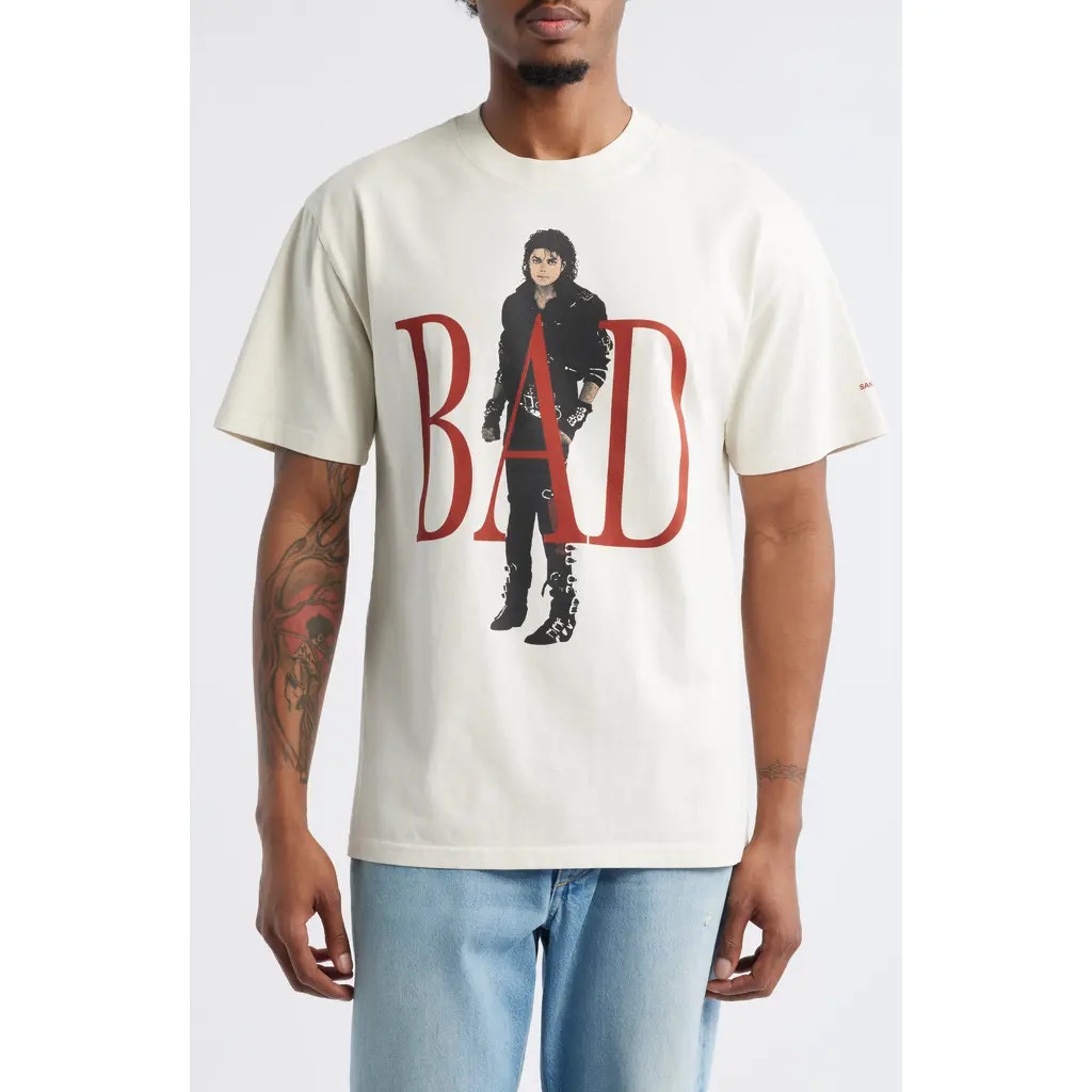 SANTO STUDIO Bad Graphic T-Shirt in Cream at Nordstrom, Size Large | Nordstrom