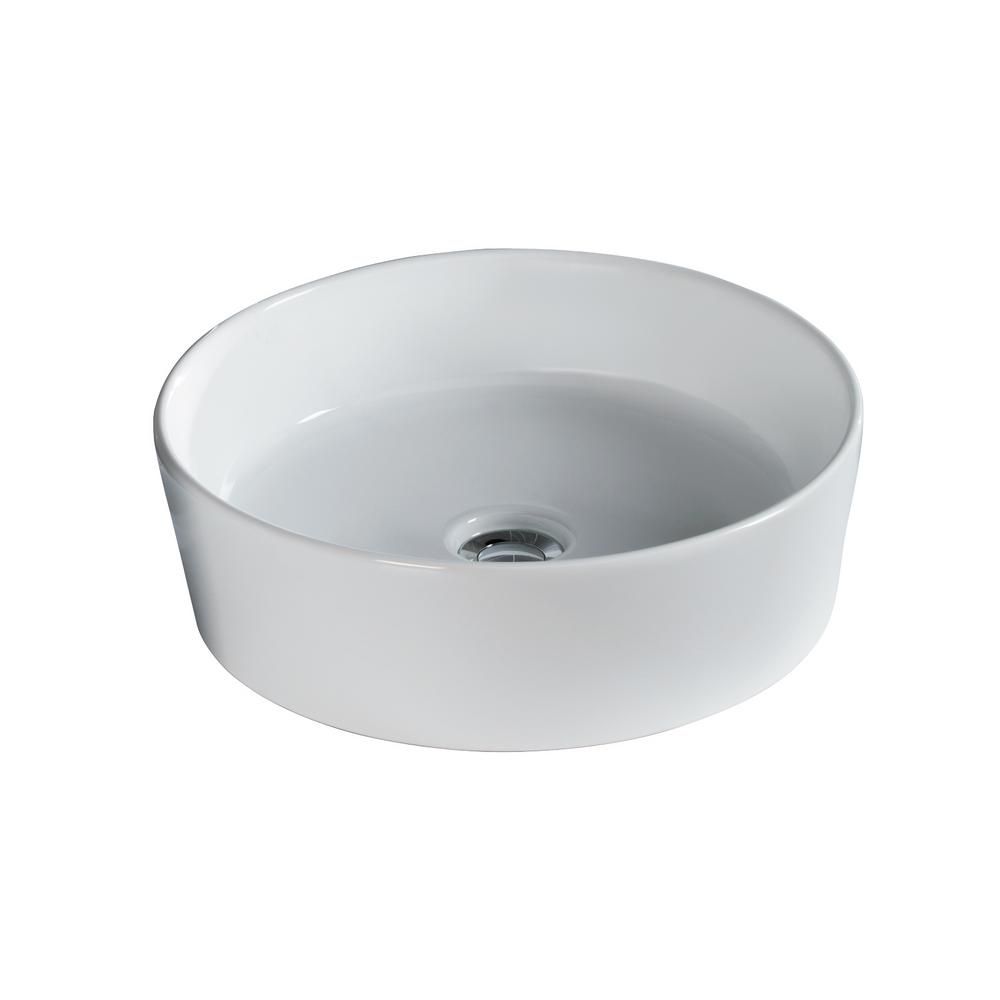 Barclay Products Harmony 16-1/2 in. Round Vessel Sink in White | The Home Depot