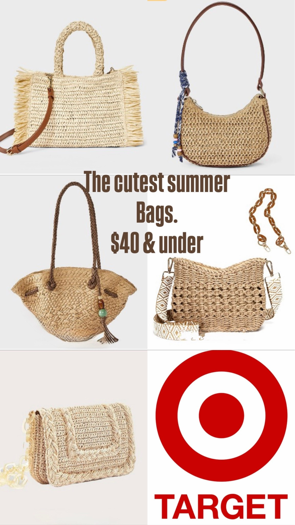 Cutest summer bags from Target. Raffia, straw bags and macrame bags. Lightweight and easy. A clutch bag, tote bag, day to night Any of these would be a cte Mother’s Day gift

#LTKgrwm #LTKMothersDay #LTKTravel