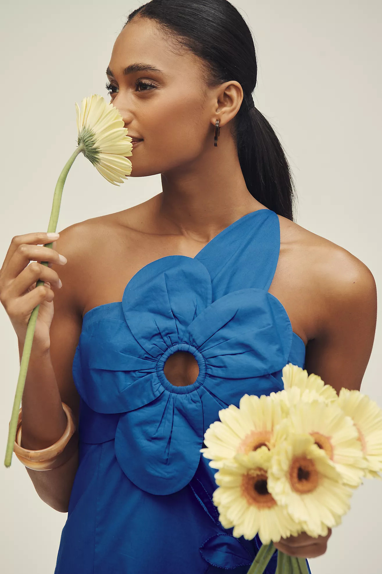 By Anthropologie One-Shoulder Cutwork Dress | Anthropologie (US)