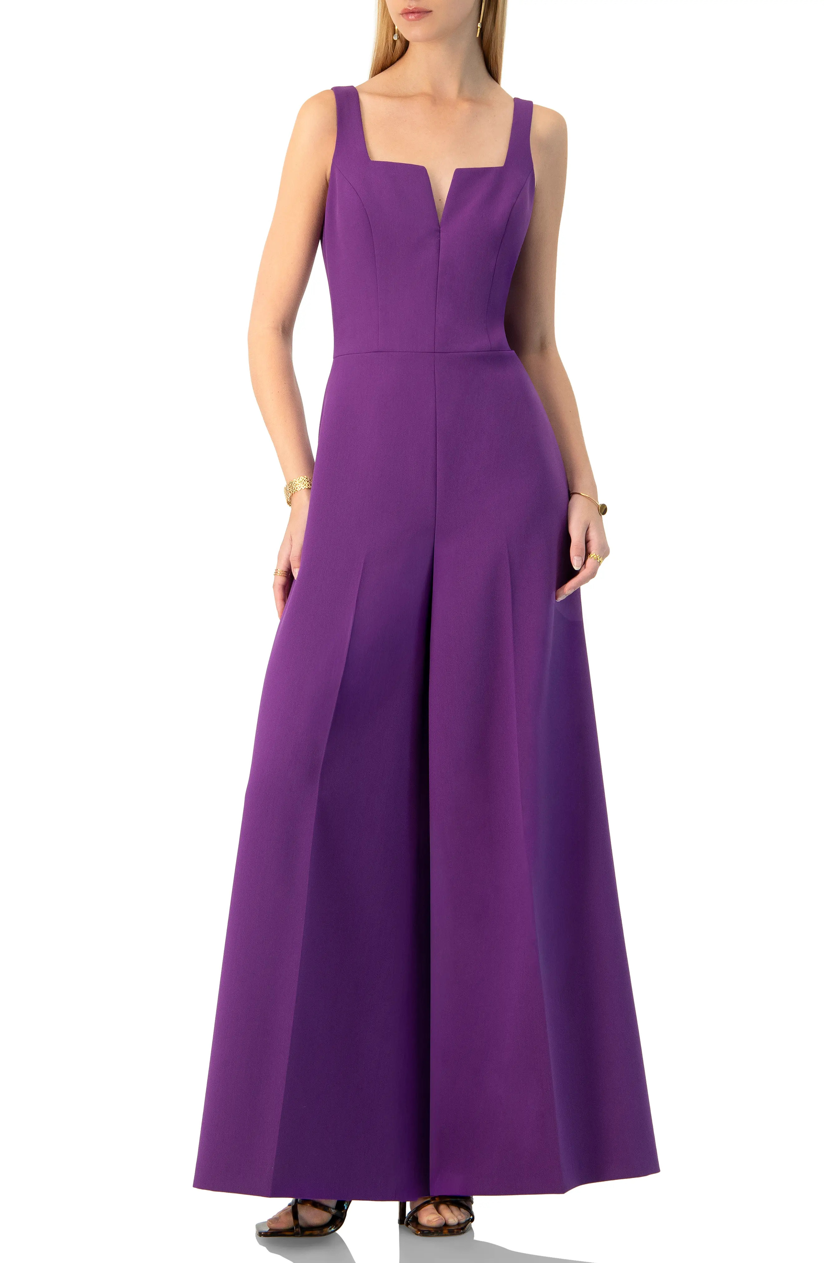 Wide-Leg Jumpsuit with Classic Strap and Squared Neck (Women) | Nordstrom | Nordstrom