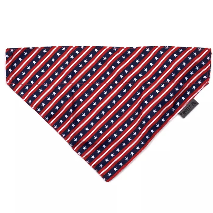 The Worthy Dog Bias Stars and Stripes Slide-On Bandana Collar Accessory | Target
