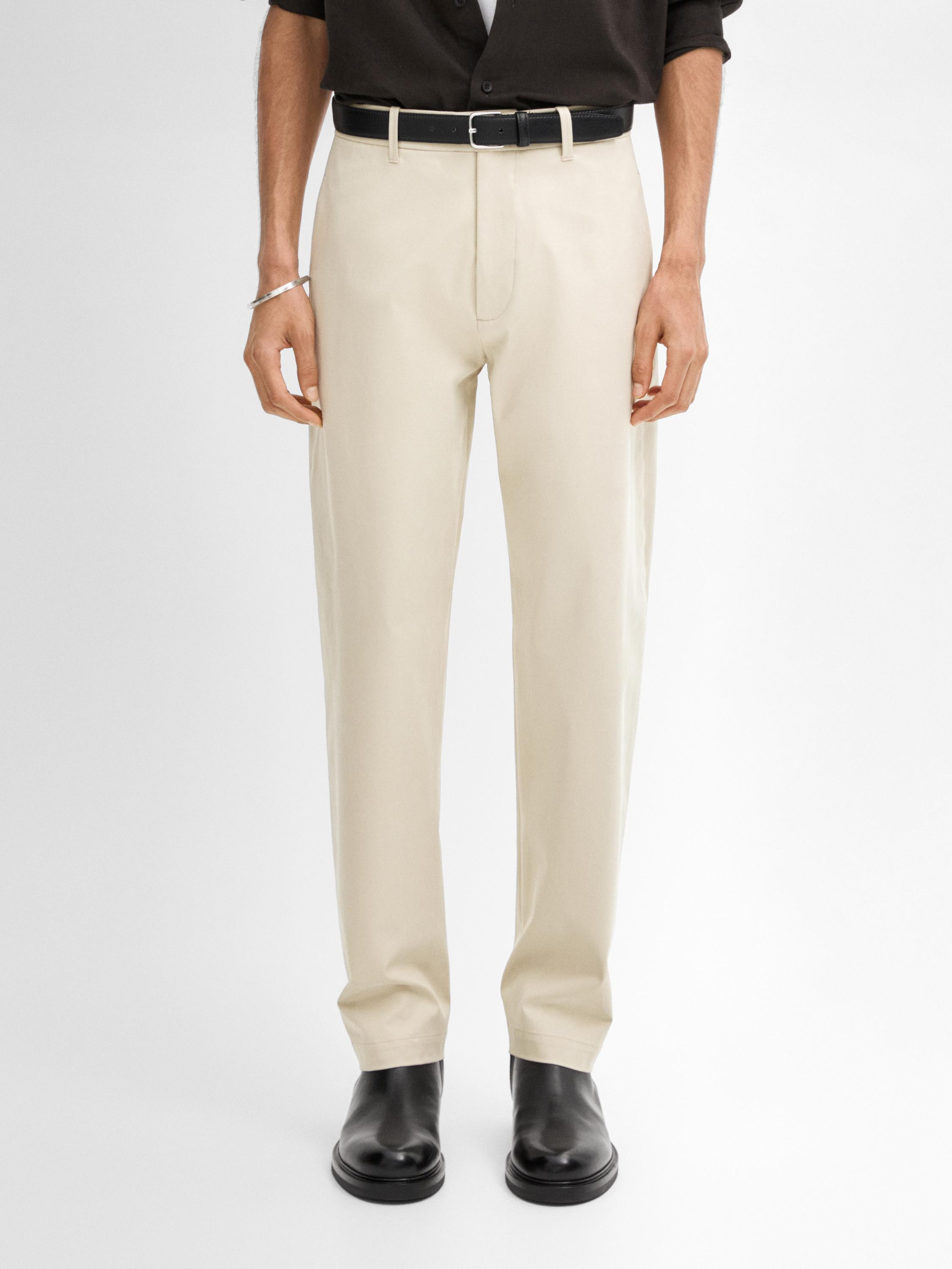 Cotton blend relaxed fit trousers $120.00  $70.00 | Massimo Dutti US