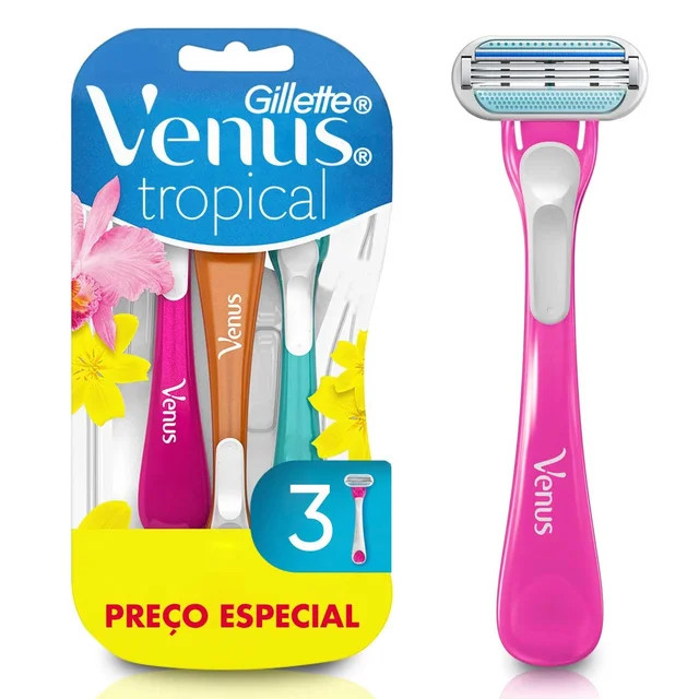 Aparelho de Depilar Gillette Venus Tropical Feminino com 3 unidades | Drogasil (BR)