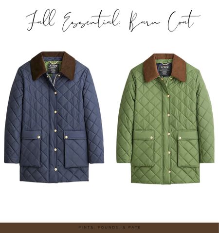 Fall barn coats- my new fall staple (though nothing will replace my Barbour!) #barncoat #jcrew #barbour