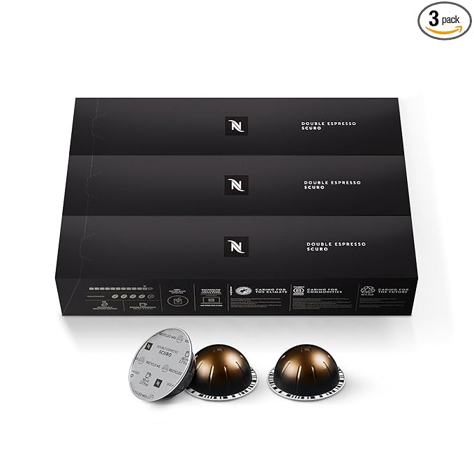 Nespresso Capsules Vertuo, Double Espresso Scuro, Dark Roast Espresso Coffee, 30-Count Coffee Pod... | Amazon (US)