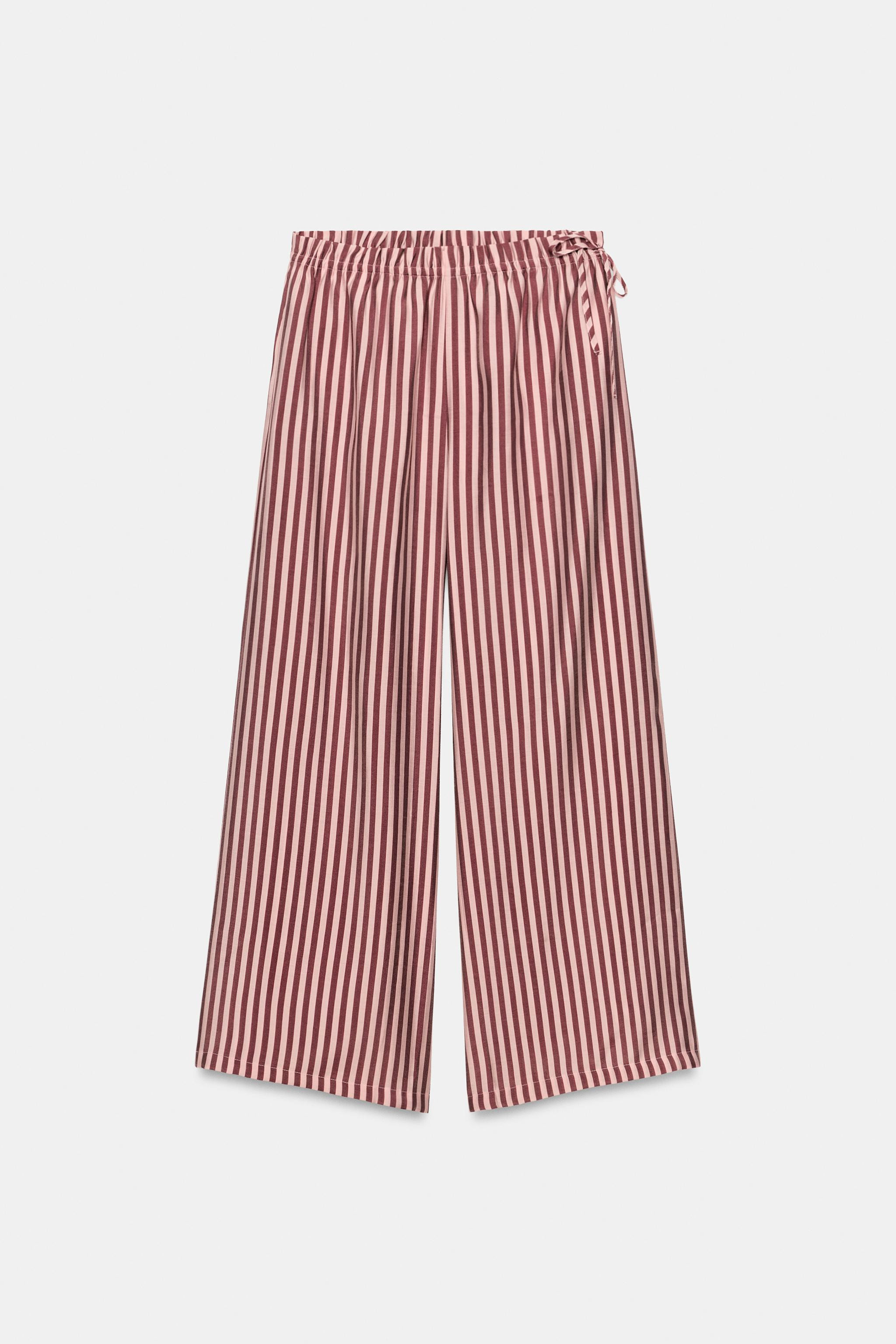 STRIPED WIDE-LEG TROUSERS | Zara UK