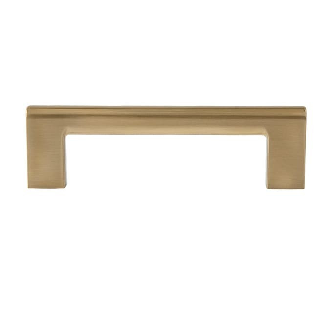 Sumner Street Home Hardware Vail 4-in Center to Center Satin Brass Rectangular Bar Drawer Pulls L... | Lowe's
