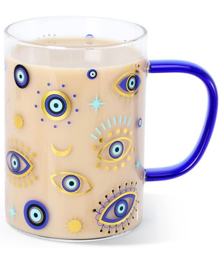 Evil Eye Glass Coffee Cup with Handle✨Coffee mug ☕️ 

#LTKfamily #LTKSpringSale #LTKhome