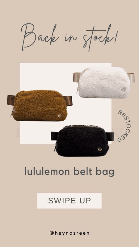 lululemon sherpa belt bag back in stock 

#LTKfit #LTKGiftGuide #LTKitbag