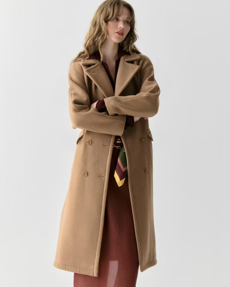 Wool Belted Trench Coat | Kate Spade Outlet