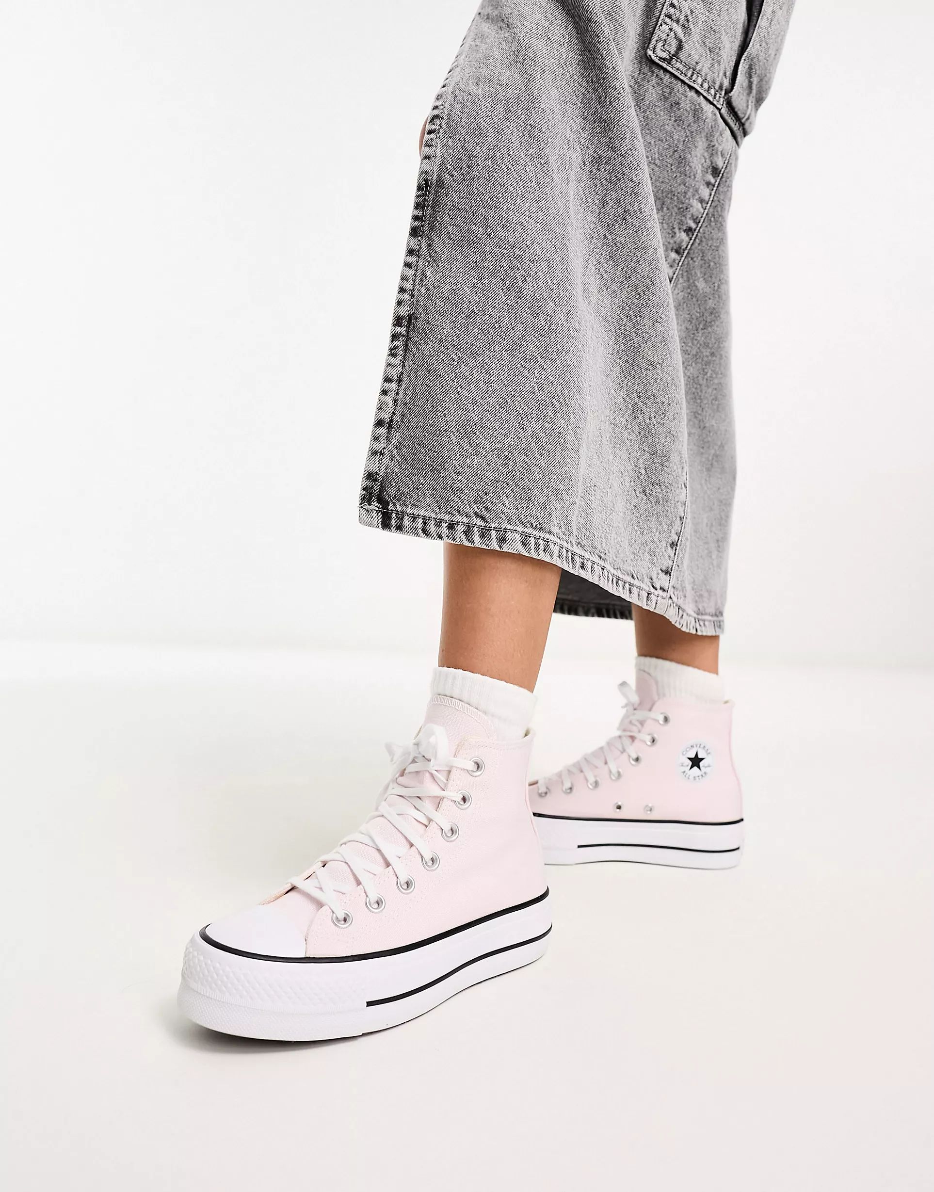 Converse Chuck Taylor All Star Lift platform sneakers in light pink | ASOS (Global)