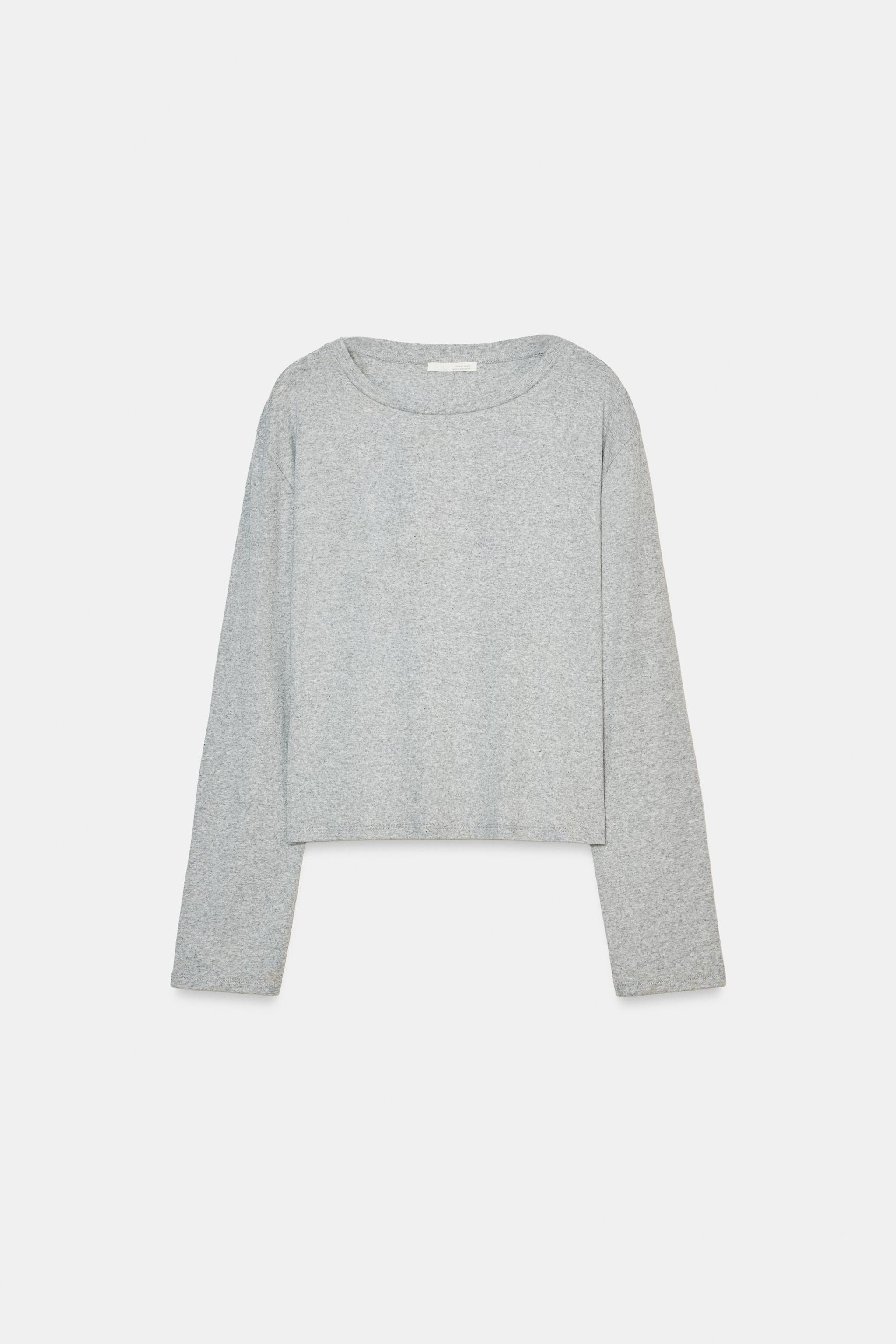 LONG SLEEVE BOAT NECK T-SHIRT | Zara US
