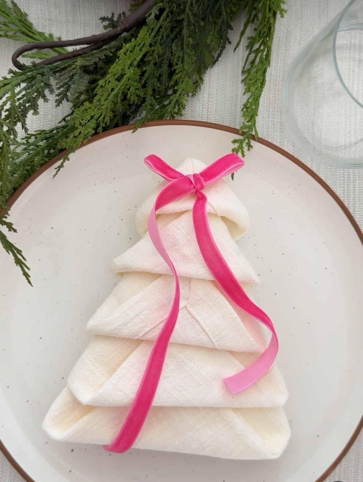 Christmas tree napkin fold 

#LTKHoliday #LTKSeasonal