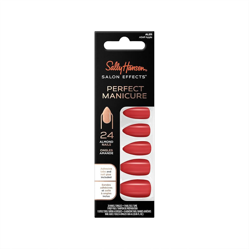 Sally Hansen Salon Effects® Perfect Manicure, ASAP Apple, Press On Nails, Almond Shaped, Non-Dam... | Amazon (US)