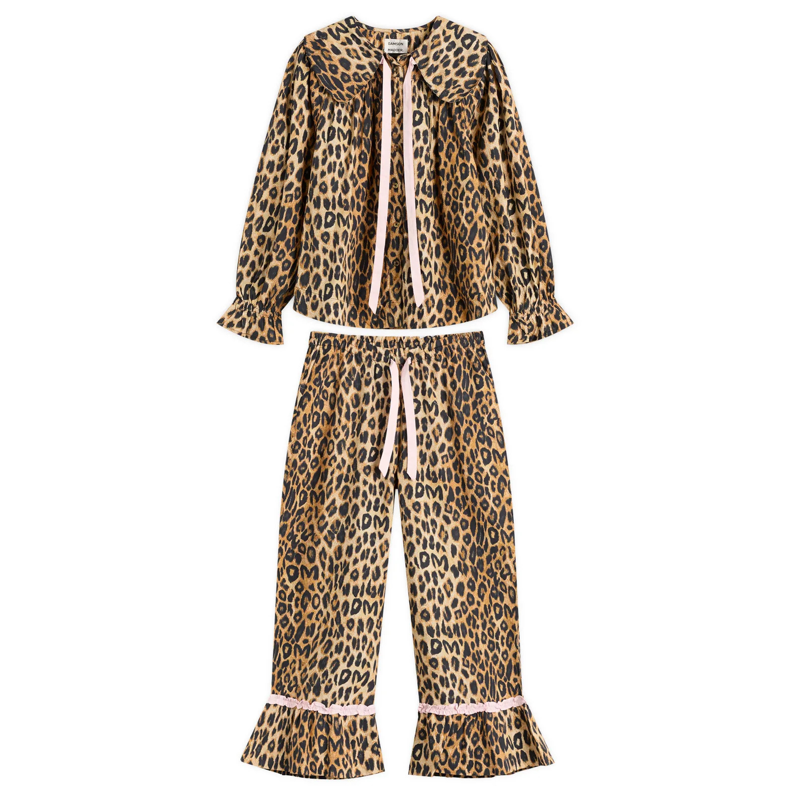 Damson Madder Women's Felice PJ Set in Leopard, Size UK 12 | END. Clothing
