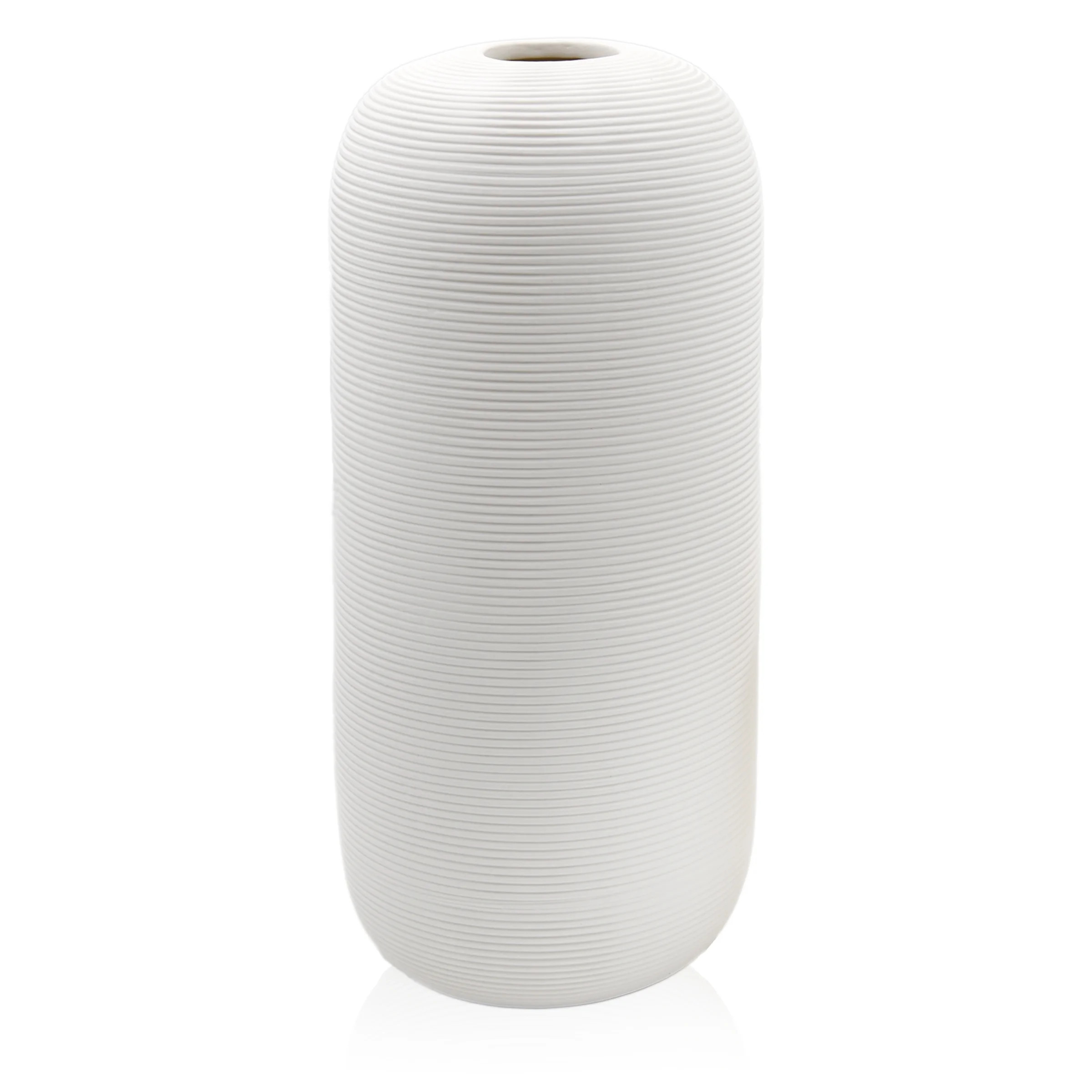 Samawi 10" White Vase White Ceramic Vase for Home Decor White Decor Flower Vase White Decorative ... | Walmart (US)