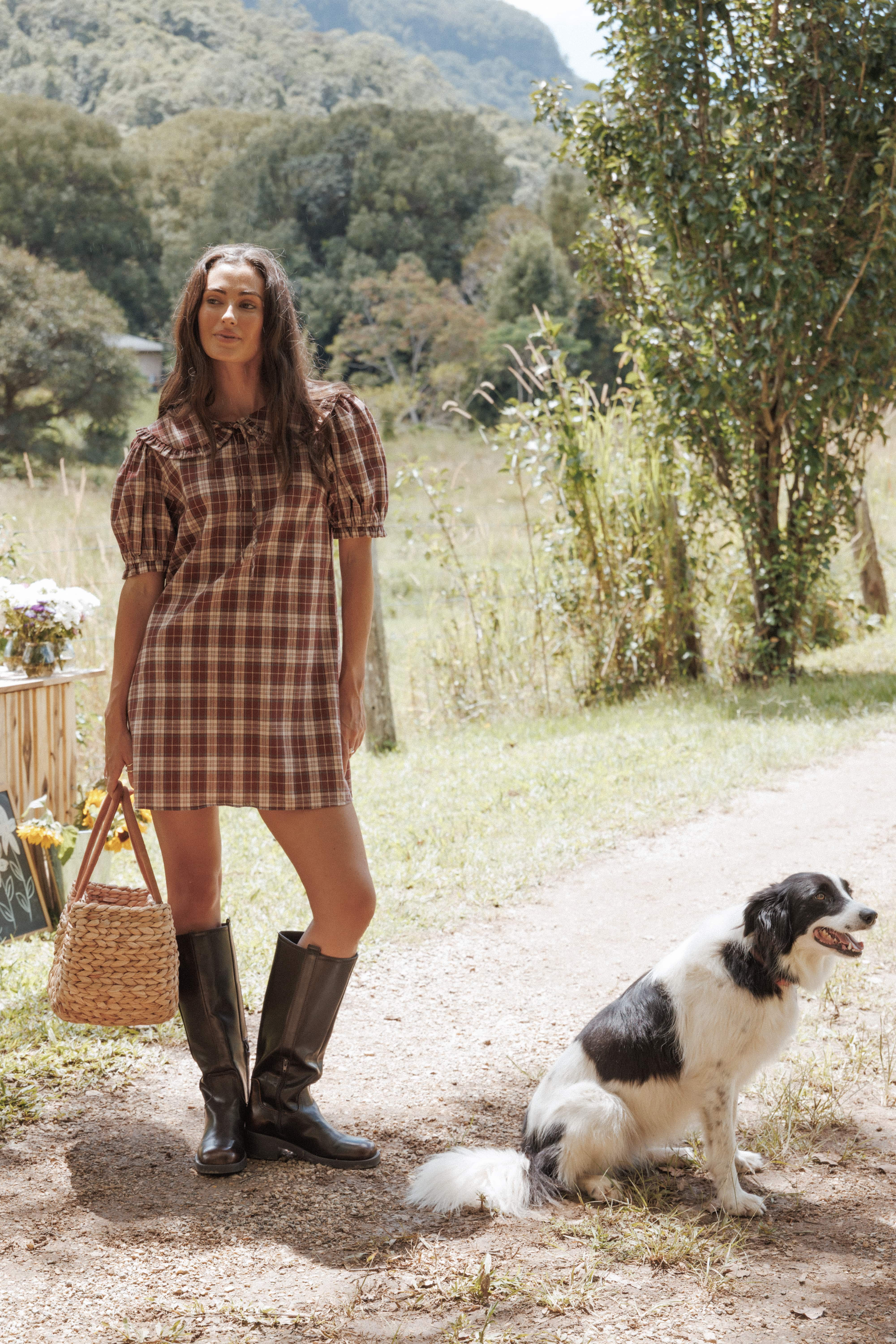 Yaris Mini Dress - Burgundy Plaid | Petal & Pup (US)
