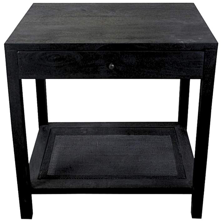 Crestview Collection Barbados Black Cane End Table | Lamps Plus