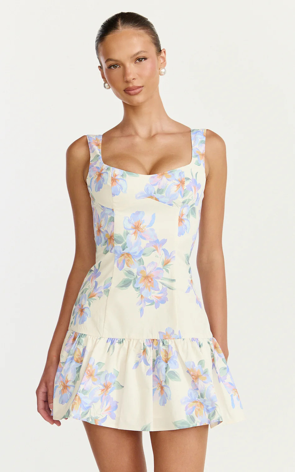 Balconette Bodice Drop Waist Dress in Astra Posey Floral Print | Showpo (US, UK & Europe)