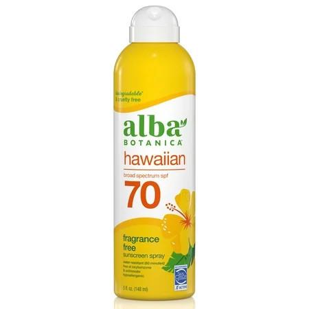 Alba Botanica Hawaiian Sunscreen Spray SPF 70, Fragrance Free, 5 fl oz | Walmart (US)
