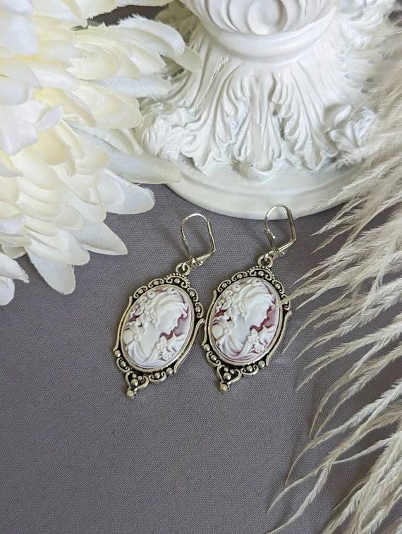 Cameo Statement Earrings Goddess Cameo Earrings Victorian - Etsy Canada | Etsy (CAD)