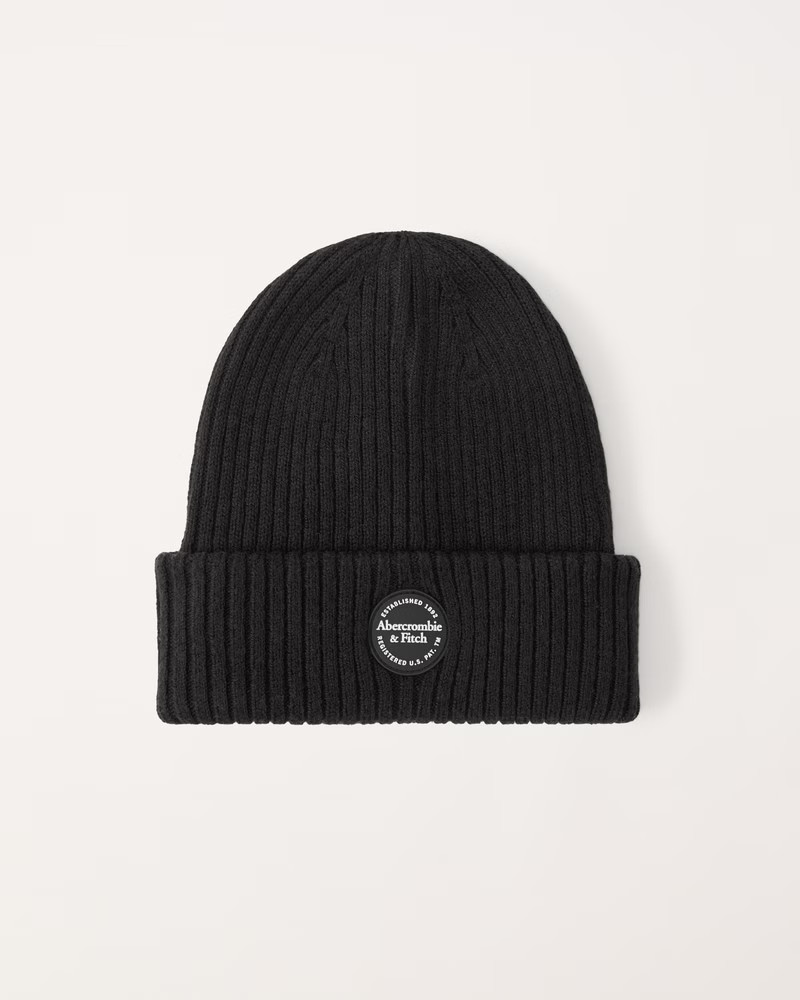 logo knit beanie | Abercrombie & Fitch (US)