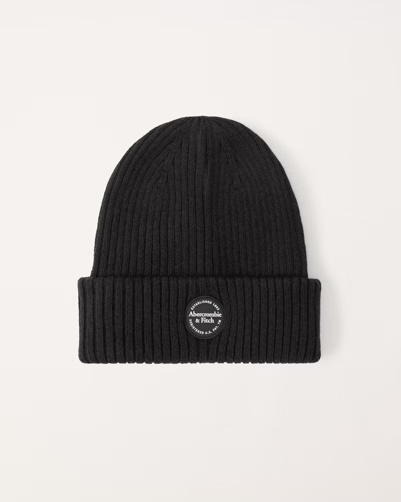 logo knit beanie | Abercrombie & Fitch (US)