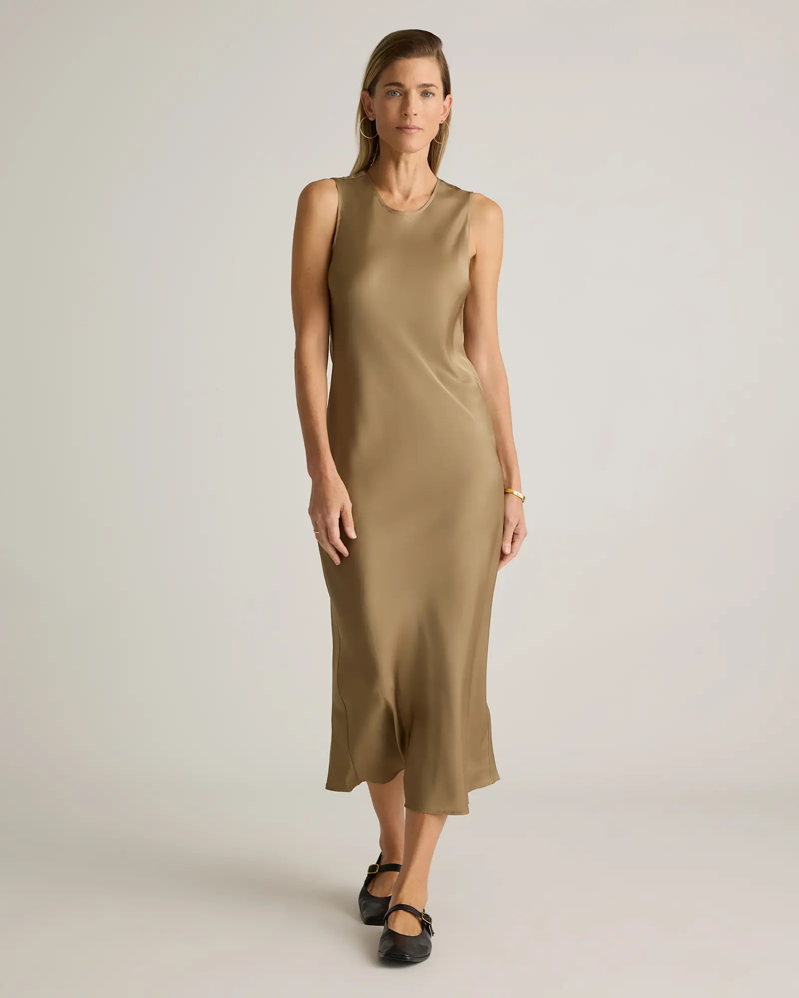 Washable Stretch Silk Tank Midi Dress | Quince