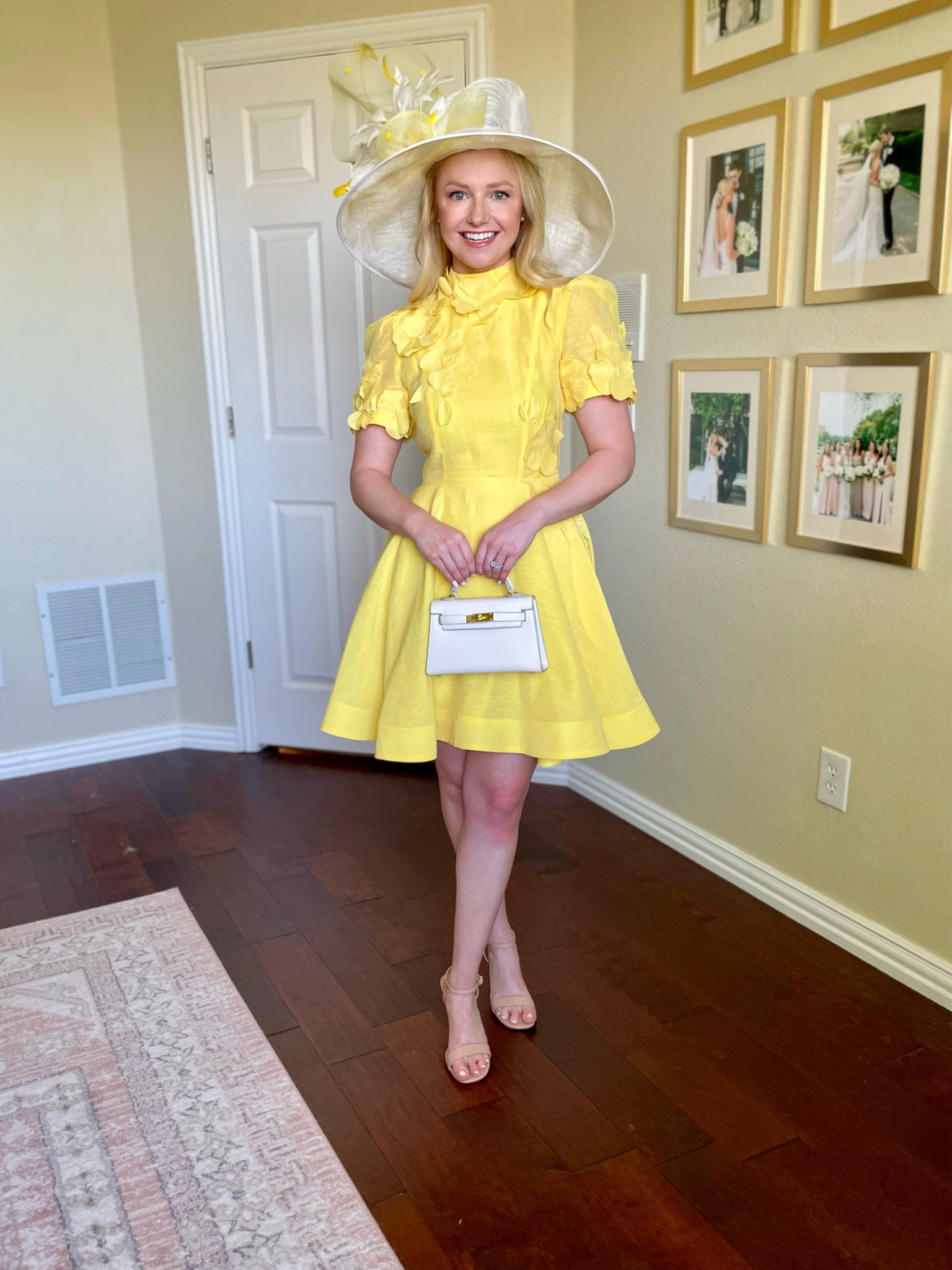 Wearing a 0 in the dress, hat was custom made! | Derby outfit, Kentucky derby outfit, yellow
Dress, wedding guest dress, spring dress 

#LTKstyletip #LTKparties #LTKSeasonal