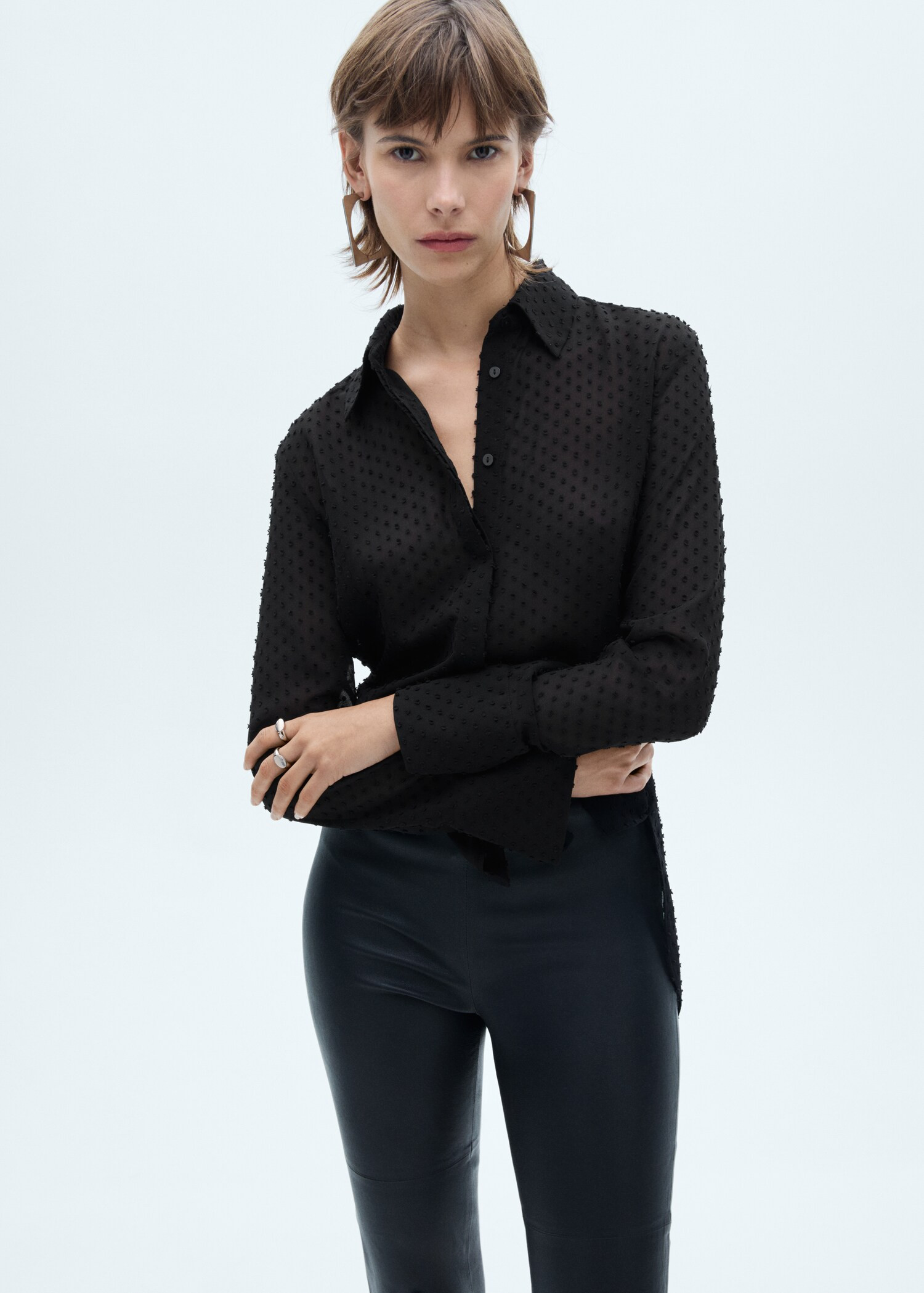 Plumeti shirt with hidden buttons - Women | MANGO USA | Mango (US/MX/AU)