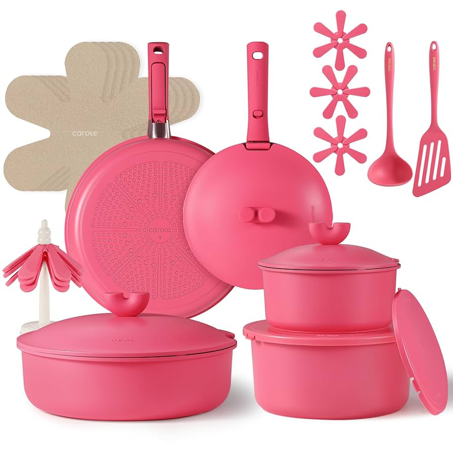 CAROTE 23pcs Pots and Pans Set Non Stick, Nonstick Cookware Set, Oven/Dishwasher/Fridge Safe Pots... | Amazon (US)