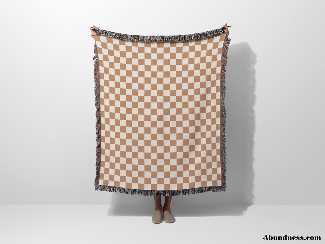 Checkered Woven Blankets for Women, Unique Girlfriend Gift For Her, Check Woven Throw Blanket Gol... | Etsy (US)