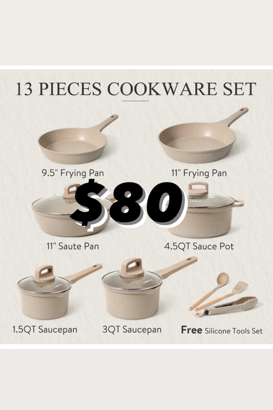 Non toxic AND nonstick! 🎊 regularly $300 — this looks like such a steal and I don’t think it’s on flash deals for much longer!!🫡 #walmartdeal #walmartsteals #dealoftheday #salealert #cooking 

#LTKfindsunder100 #LTKsalealert #LTKhome