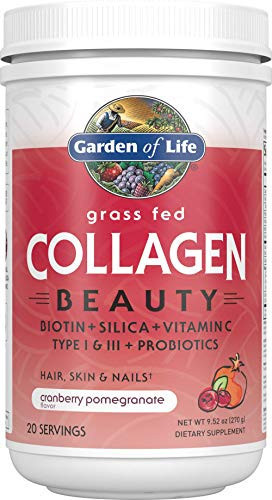Garden of Life Grass Fed Collagen Beauty - Cranberry Pomegranate, 20 Servings, Collagen Powder for Women Men Hair Skin Nails, Collagen Peptides Powder, Collagen Protein Hydrolyzed Collagen Supplement | Amazon (US)