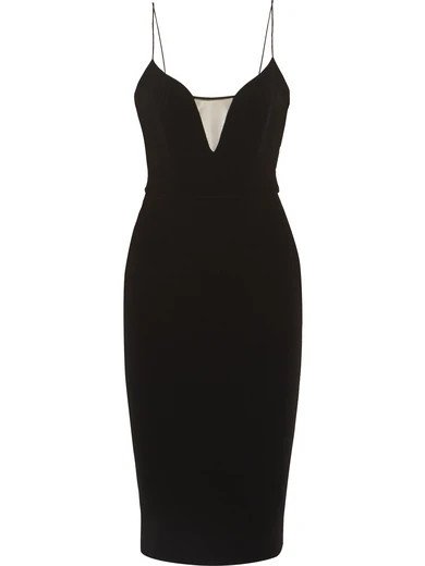 Mesh-paneled crepe dress | NET-A-PORTER (US)