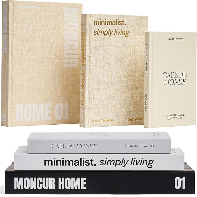 Fake Books for Decoration Set of 3 Coffee Table Books Neutral Home Decor Black & White Decor Book... | Amazon (US)