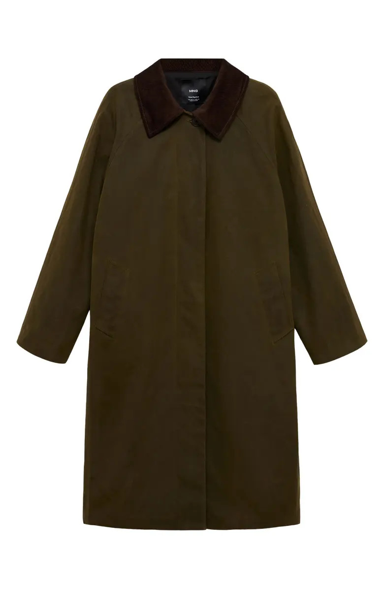 Corduroy Collar Cotton Coat | Nordstrom