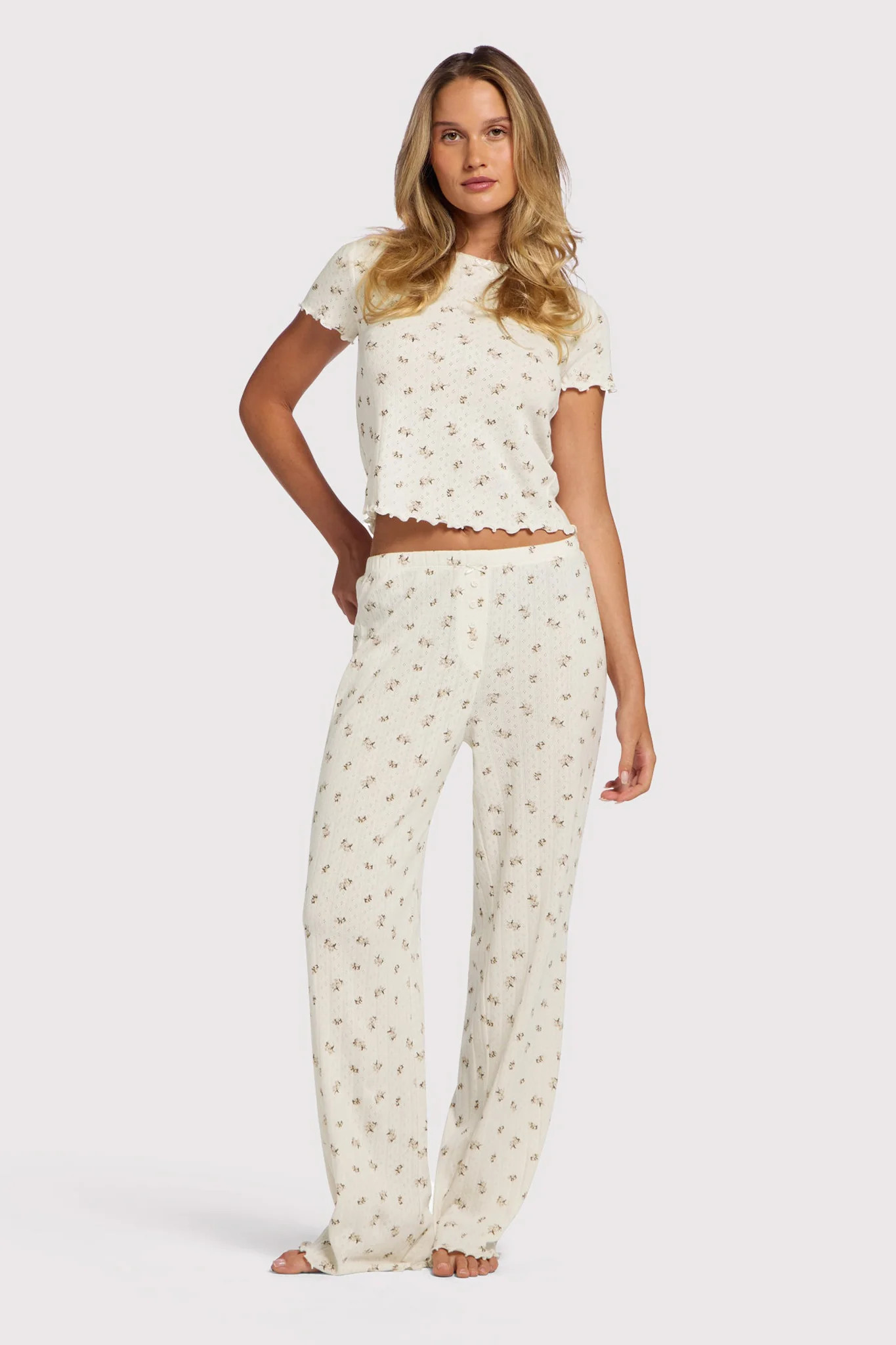 Pointelle Pajama Pant Set | nuuds