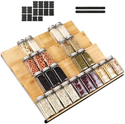 Amazon.com: Spice Rack Organizer for Drawer, 8pcs Adjustable Expandable Kitchen Spice Rack Organi... | Amazon (US)
