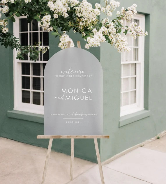 Arched Wedding Sign - Frosted Acrylic Welcome Sign - Arched Welcome Sign - Wedding Signage - Fros... | Etsy (US)